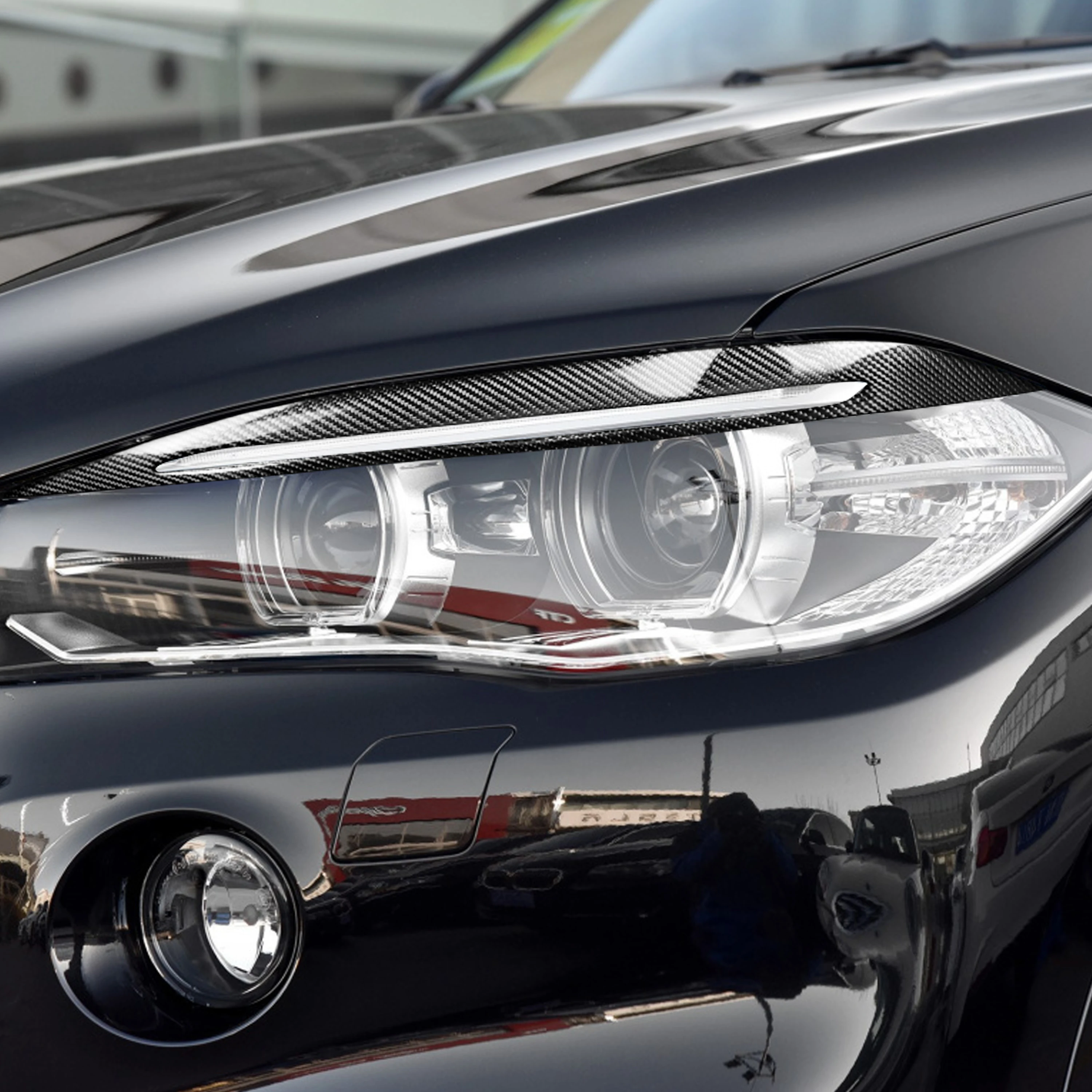 Sobivad BMW F15 X5 F85 X5M X6 2014-18 süsinikkiust Esitulede Kulmud, Silmalaud Car Styling Ees Esilaterna Sisekujundus Kate Tarvikud 2