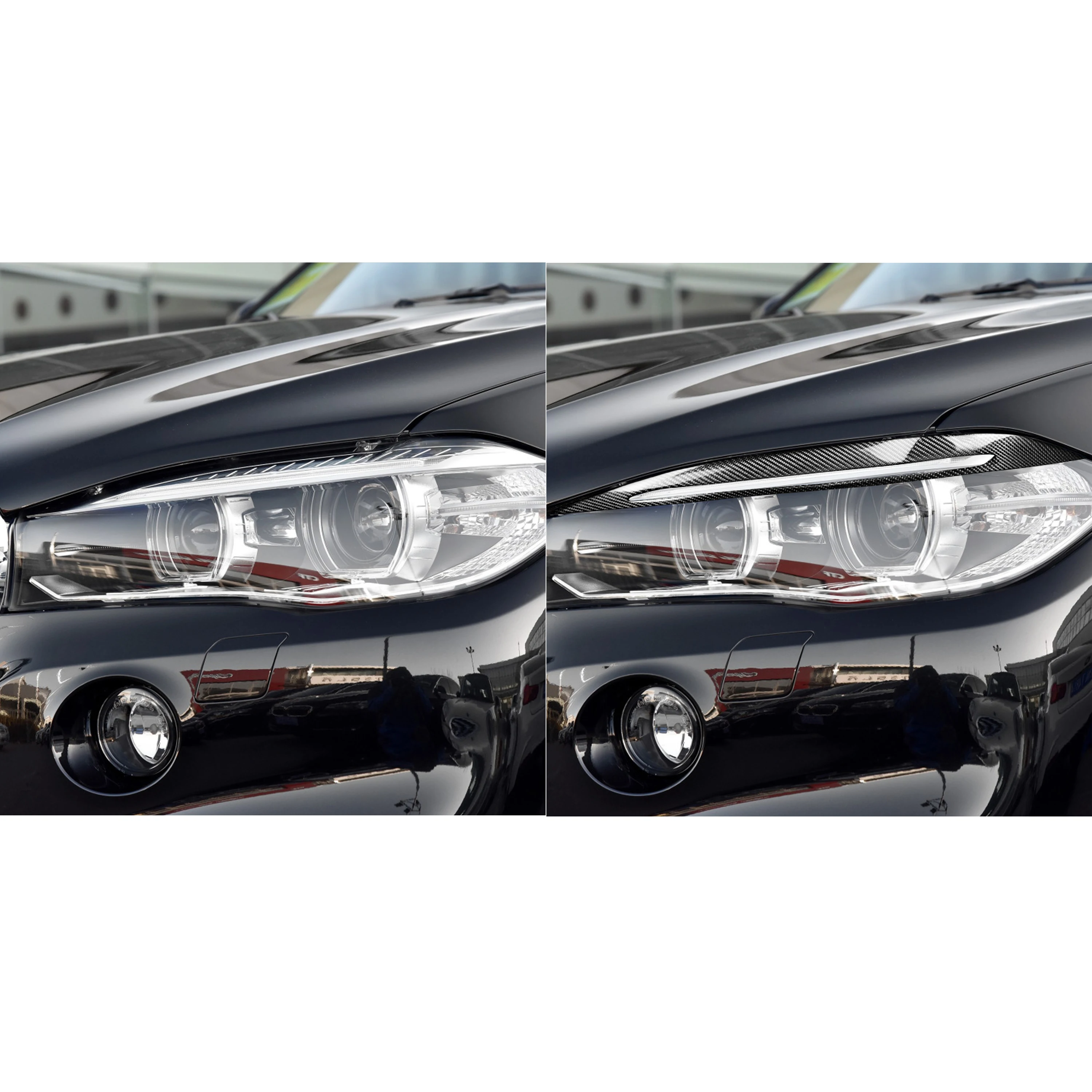 Sobivad BMW F15 X5 F85 X5M X6 2014-18 süsinikkiust Esitulede Kulmud, Silmalaud Car Styling Ees Esilaterna Sisekujundus Kate Tarvikud 3
