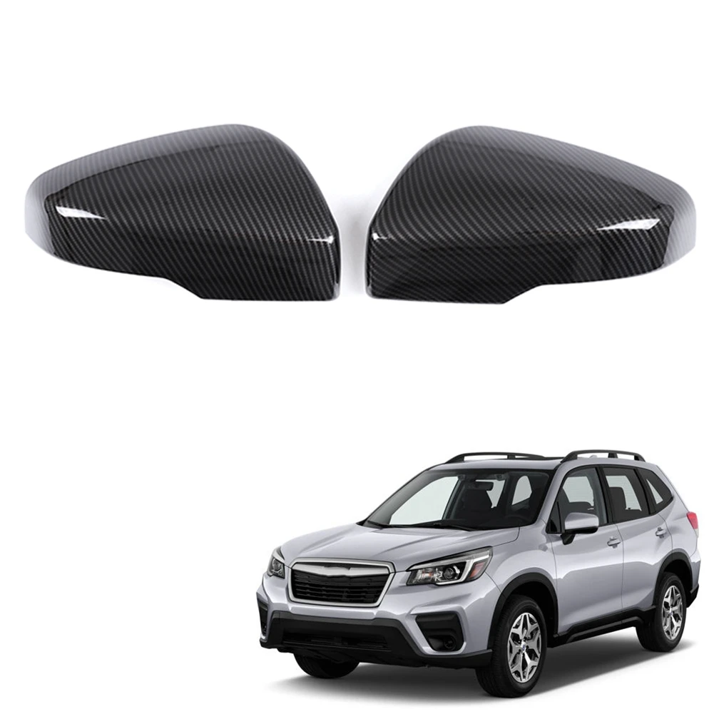 Auto süsinikkiust Rearview Mirror Cover Sisekujundus Raami Küljel Peegel Caps Subaru Metsnik Legacy Outback XV 2018-2022 1