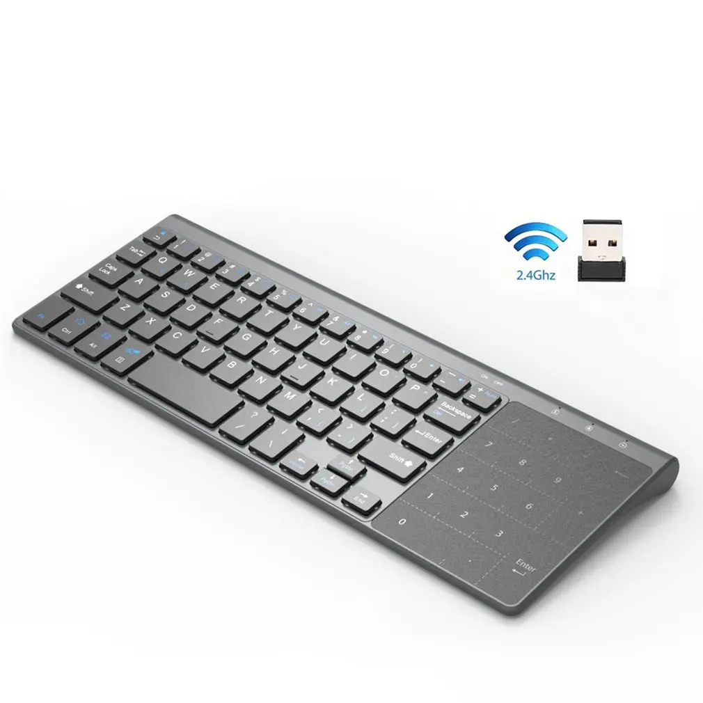 Õhuke 2.4 Ghz Juhtmeta Usb Mini Klaviatuuri Ja Number Touchpad Numbriklaviatuur Tahvelarvuti Töölaud Sülearvuti 0