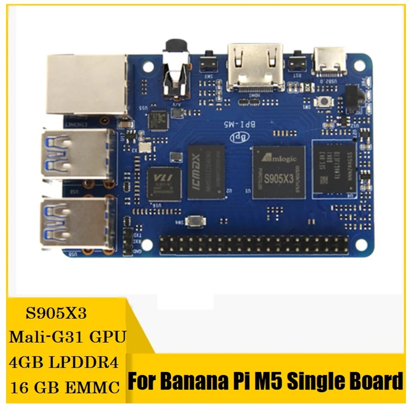 Näiteks Banaan Pi Bpi-M5 Arengu Pardal 4GB Amlogic S905X3 Quad-Core Protsessor, 16 GB MAGISTRIKURSUSE Flash Ühe Juhatuse 0