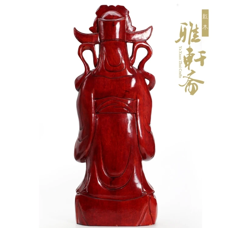 Mahagon käsitöö Jumal rikkuse kaunistused rosewood nikerdamist suur 60cm Wen Jumala rikkuse Buddha 1
