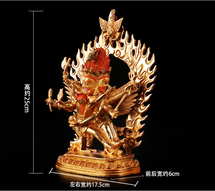 25 CM suur Kullatud kullakiht Tiibeti Hayagriva Buddha -HEA Budistliku Buddha joonis KODU otstarbekus Talisman Kaitse 2