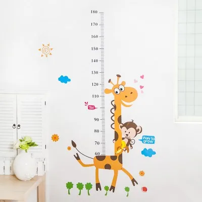 Cartoon lapsed tuppa baby kõrguse mõõtmine kleebised Home Decor Kunsti Tarvikud Ordenid 90*60CM tasuta shipping 1