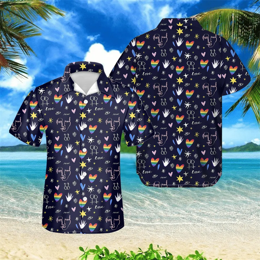 Mood Meeste Havai Särk Meeste Vabaaja Uhkus Trükitud Rand Aloha Särgid, Lühikesed Varrukad 5XL Camisa Hawaiana Hombre 2021 1