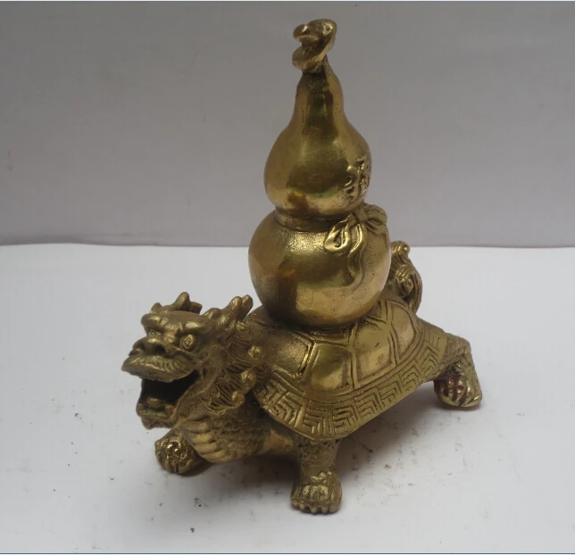 jõulukaunistused kodu+ Metallist, Käsitöö, Hiina Messing Nikerdatud Dragon kilpkonna Kuju , Feng Shui Kõrvits Figuriin 1