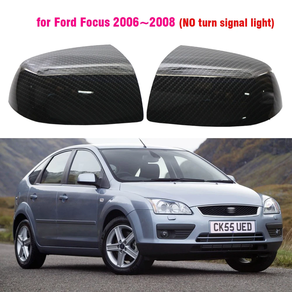 Rearview Mirror Kaas Carbon Fiber / Must Ford Focus MK2 2006 -2008 Modifitseeritud Stiil Stylinig 0