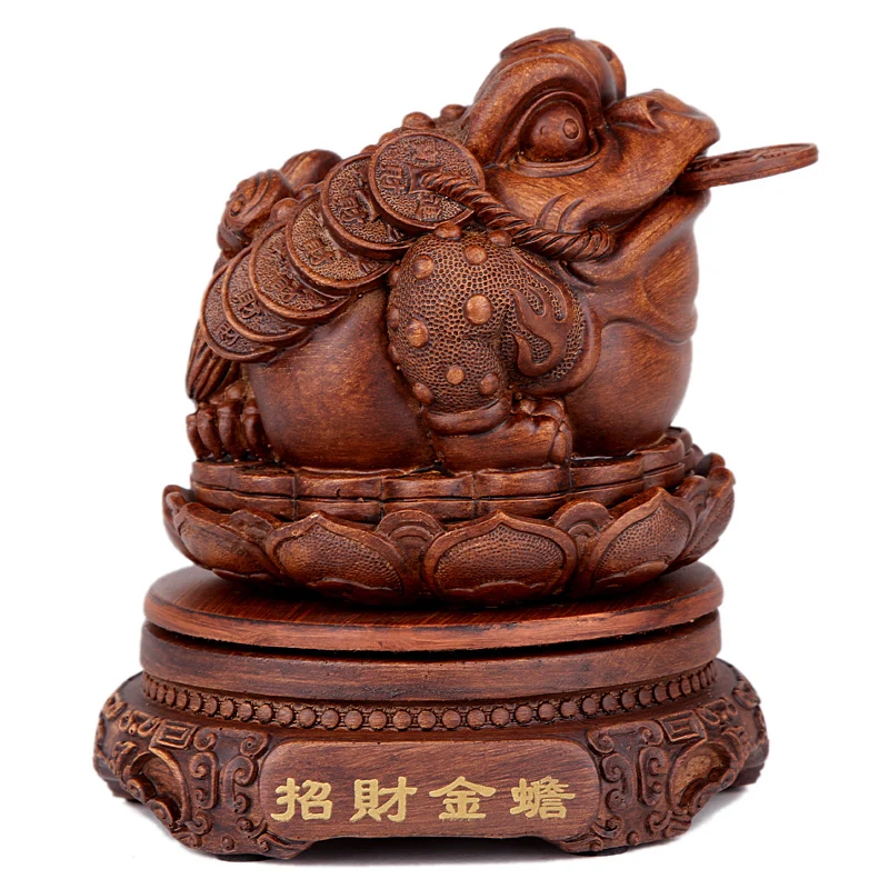 Eriti väike imitatsioon puidu nikerdamiseks kolme jalaga kärnkonn kärnkonn kaunistused Õnne Feng Shui õnnelik maskott laua kaunistused 1