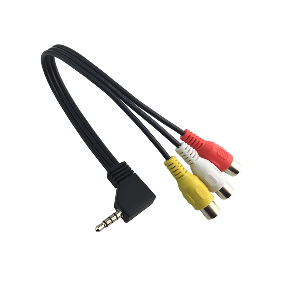 0,2 Mt 90 Grad 3,5 mm 4 pol Stecker Auf 3 Cinch-buchse A/V video Kabel Adapter Für HD-DVD Kostenloser versand 3