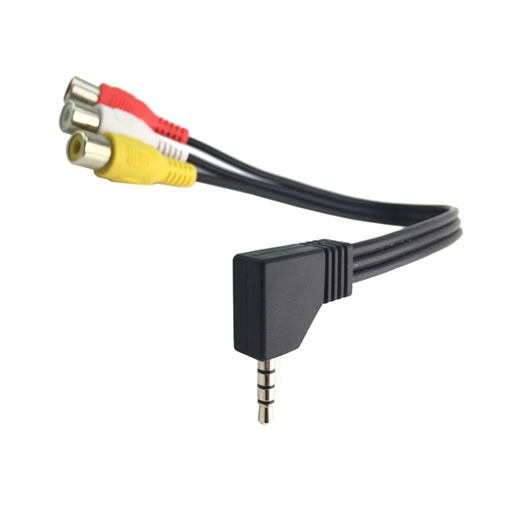 0,2 Mt 90 Grad 3,5 mm 4 pol Stecker Auf 3 Cinch-buchse A/V video Kabel Adapter Für HD-DVD Kostenloser versand 4