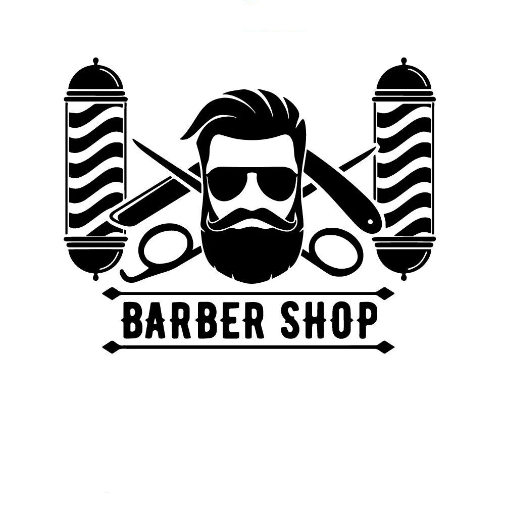Barber Shop Märk Ilu Barber shop Seinast, Seinamaal Eemaldatav Seina Decal Teenetemärgi Tarvikud Murals Juuksur Logo Mees Koobas Y1404 1