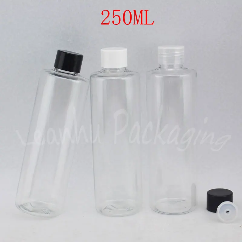 250ML Läbipaistev Korter Õla Plastikust Pudel , 250CC Tühi Kosmeetika Konteiner -, Tooneri / Emulsioon Pakend Pudel ( 25 TK/Palju ) 0