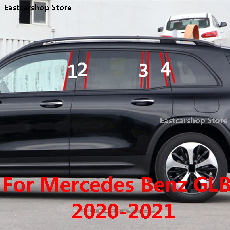 Mõeldud Mercedes Benz GLB 2021 2020 Auto keskmises Veerus PC Akna Trimmib Teenetemärgi B C Pilar Riba Katab Kleebise Tarvikud 0