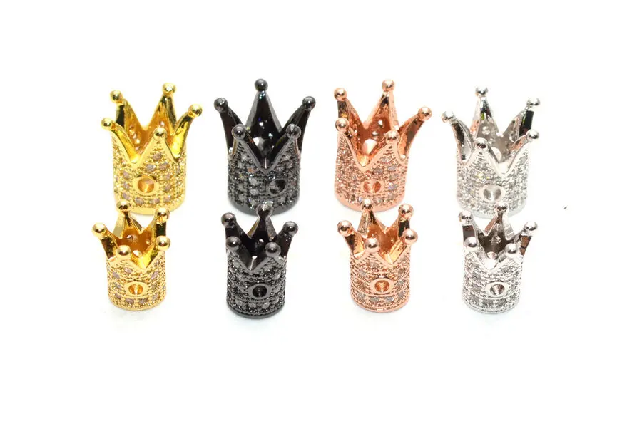 Kuld, Hõbe Gun Metal Black Katmine Silindri Crown ' Idega Rhinestone Crystal Milles DIY Jewlery Teha Järeldusi Aksessuaar 20pc 2