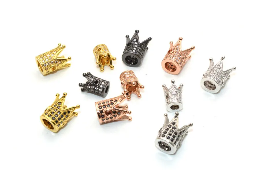 Kuld, Hõbe Gun Metal Black Katmine Silindri Crown ' Idega Rhinestone Crystal Milles DIY Jewlery Teha Järeldusi Aksessuaar 20pc 4