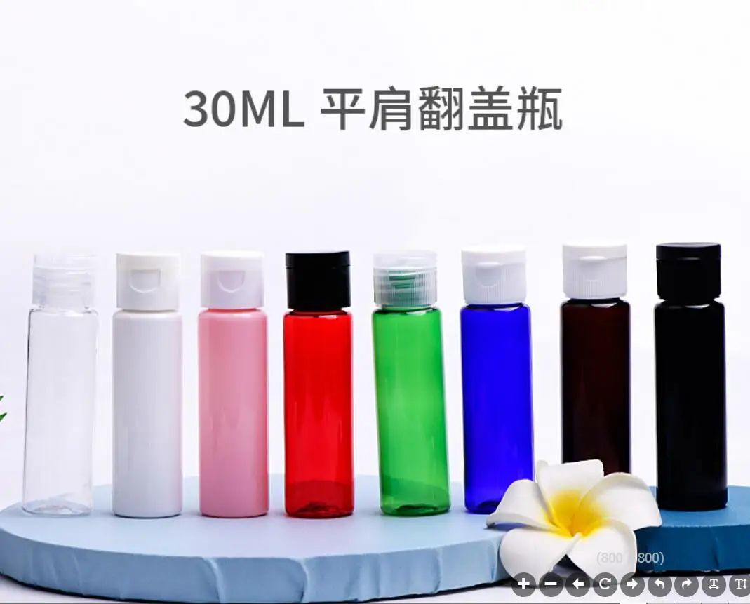 30ml Vähe Värvi Plastikust PET-Pudel Klapp Kaas emulsioon emulsioon serumToner Wc Flower Water Parfüümid Alkoholi Nahk Puhastatud Pakkimine 5