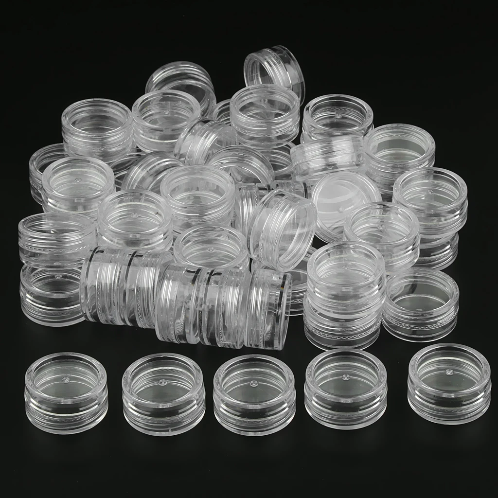 Pakk 50 Plastikust Kosmeetika Pot Jar-Emulsioon Kreem Proovi Tühja Konteineri Viaal 0