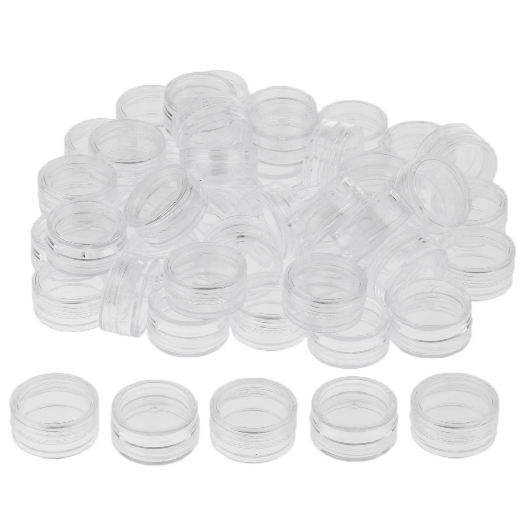 Pakk 50 Plastikust Kosmeetika Pot Jar-Emulsioon Kreem Proovi Tühja Konteineri Viaal 1
