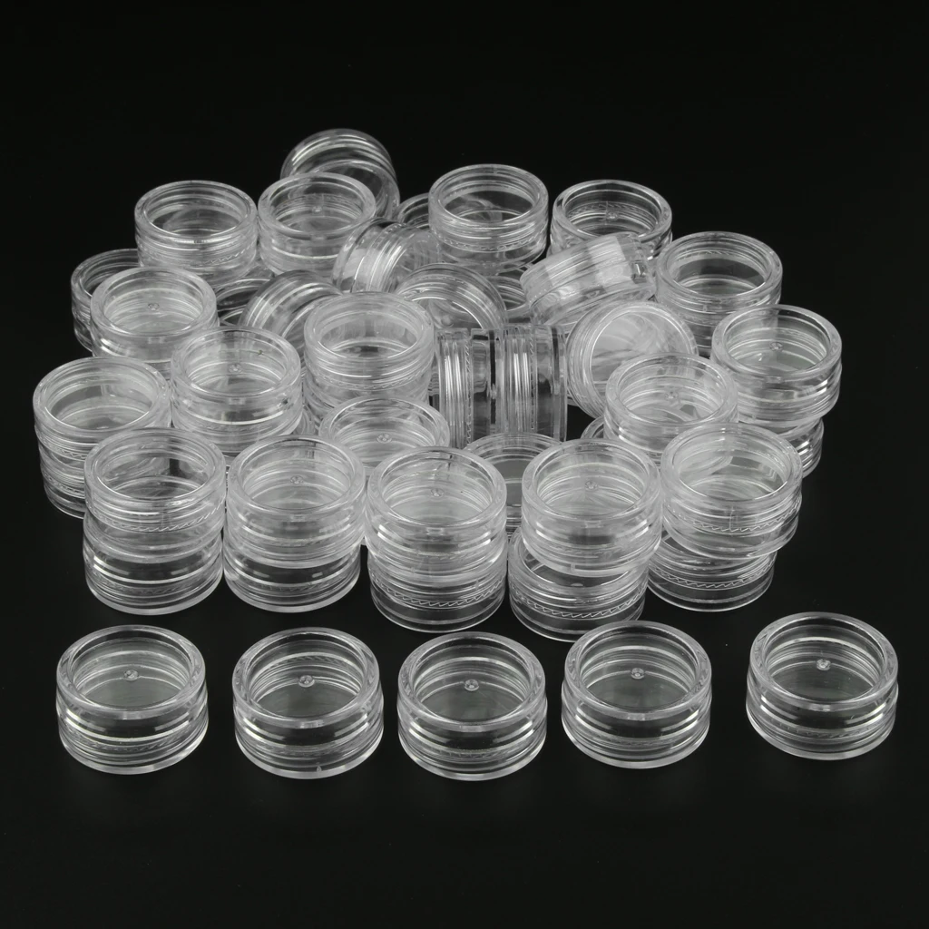 Pakk 50 Plastikust Kosmeetika Pot Jar-Emulsioon Kreem Proovi Tühja Konteineri Viaal 2