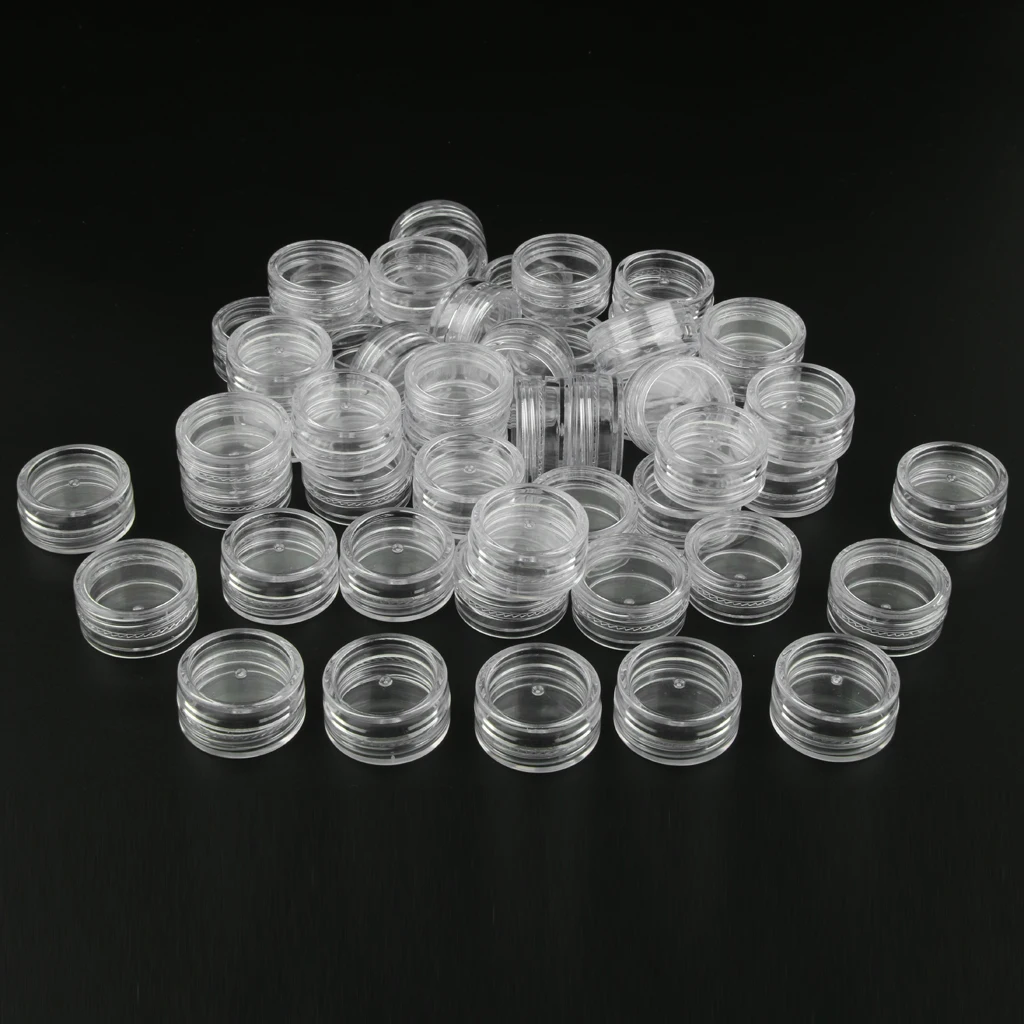 Pakk 50 Plastikust Kosmeetika Pot Jar-Emulsioon Kreem Proovi Tühja Konteineri Viaal 4