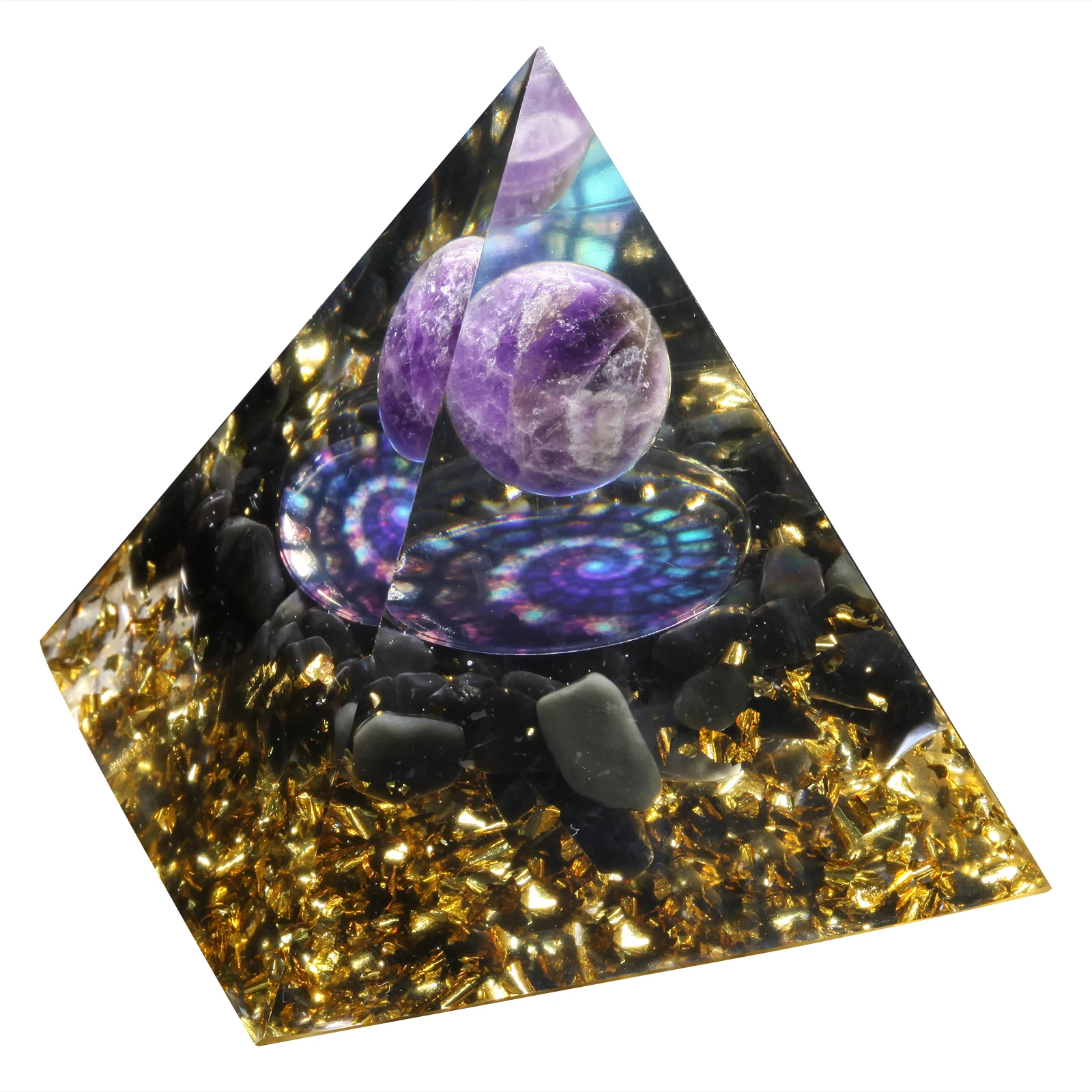 TUMBEELLUWA Looduslik Ametüst kristallkuul Orgone Püramiid Tervendav Energia Orgonite Püramiidi Jaoks EMF Kaitse Tšakra Tasakaalustamine 3