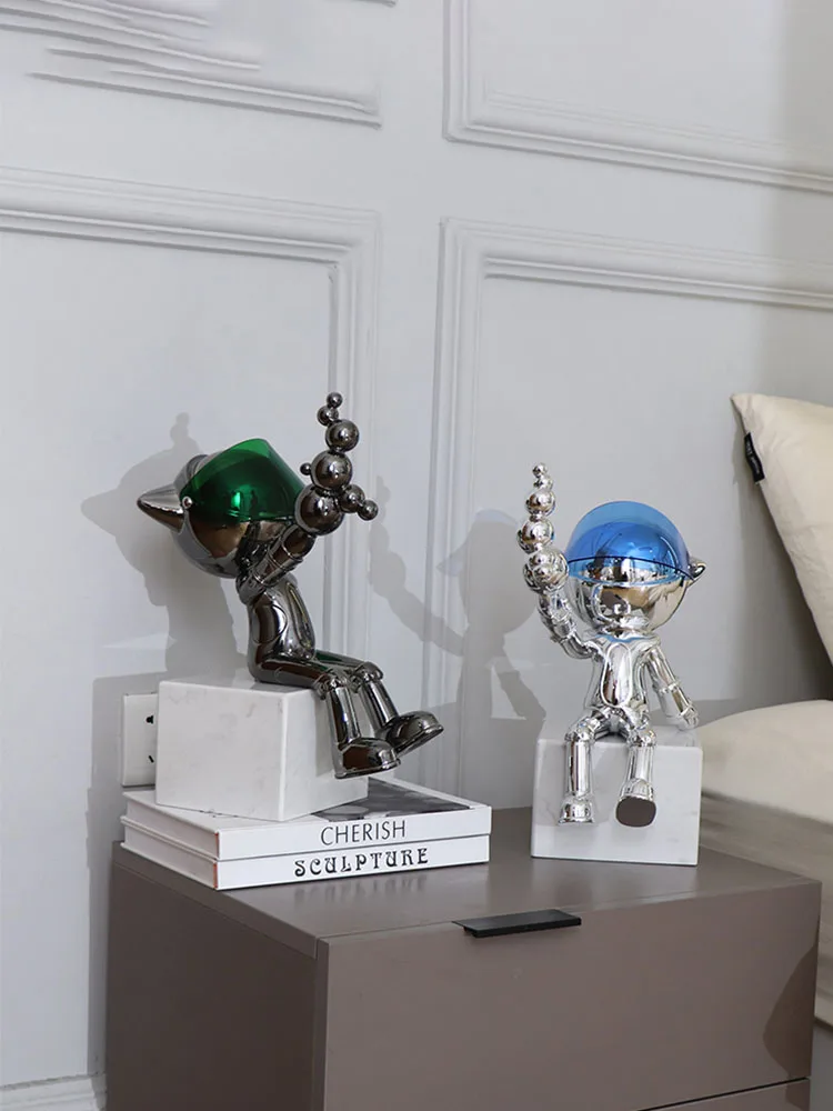 Home decor Õnnelik kass Kuju Kaasaegne elutoa Kaunistamiseks Galvaniseeritud vaik skulptuur loominguline Kodu kaunistamiseks Siseruumides Figuriin 4