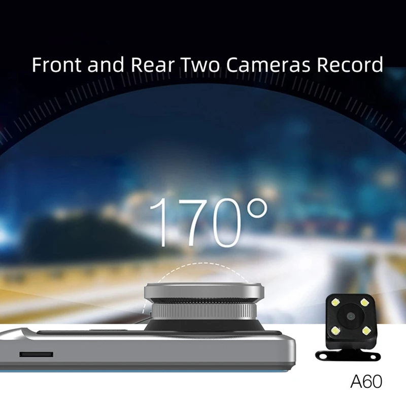Auto Sõidu Diktofon 4Inch IPS Ekraan 1080P HD 170 Kraadise lainurk Dual Camera 24 Tundi Parkimine Järelevalve DVR 3