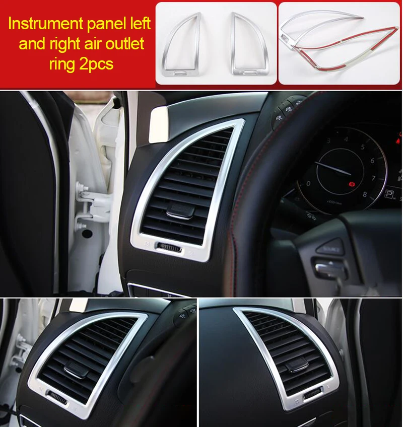 Näiteks Nissan Patrol y62 2017-2020 chrome ' i Armatuurlaua vasak ja parem AC vent sisekujundus 2tk 0
