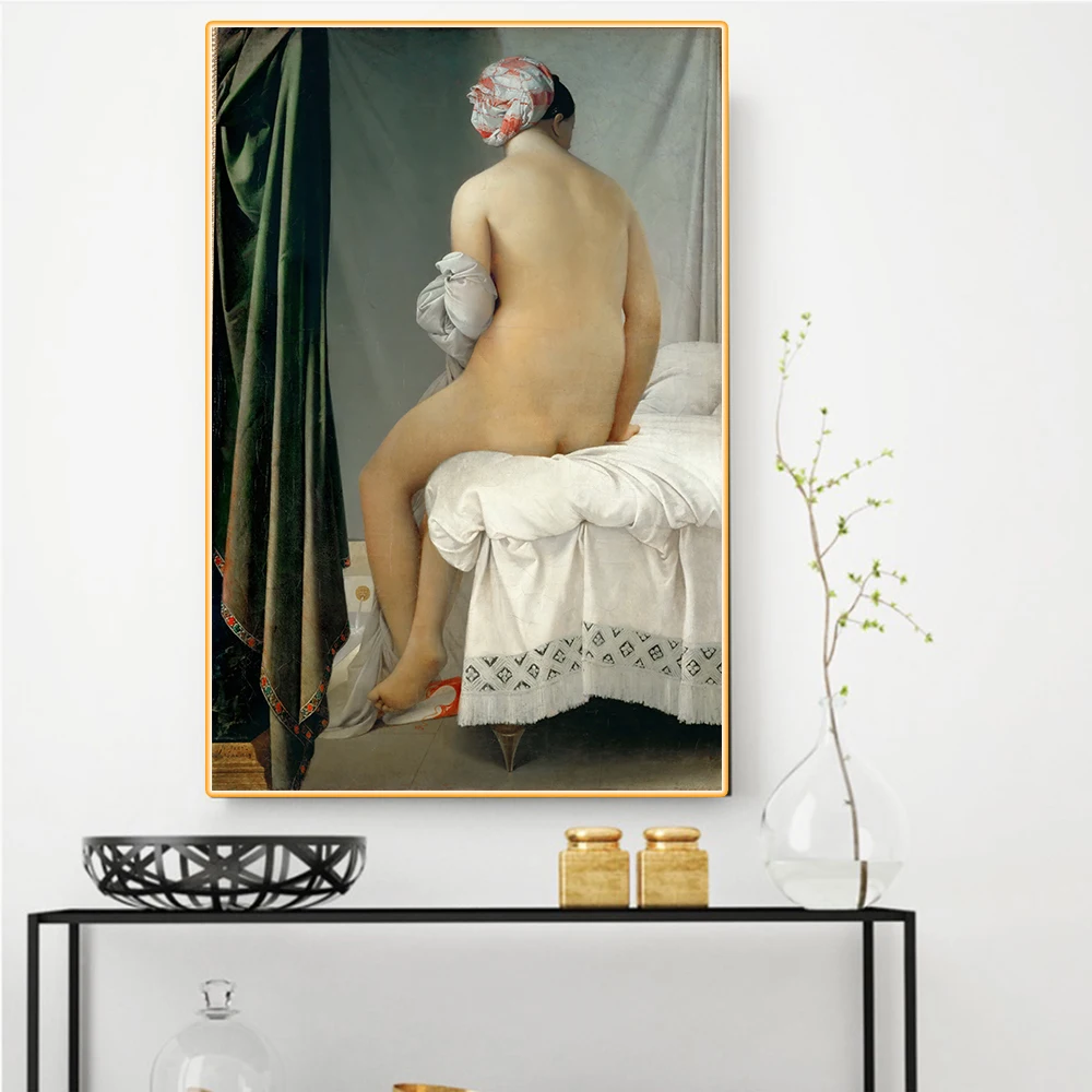 Citon Ingres《The Bather kohta Valpincon》Lõuendil õlimaal maailmakuulsa Kunstniku Pilt Kaasaegne Seina Art Decor Kodu Kaunistamiseks 0