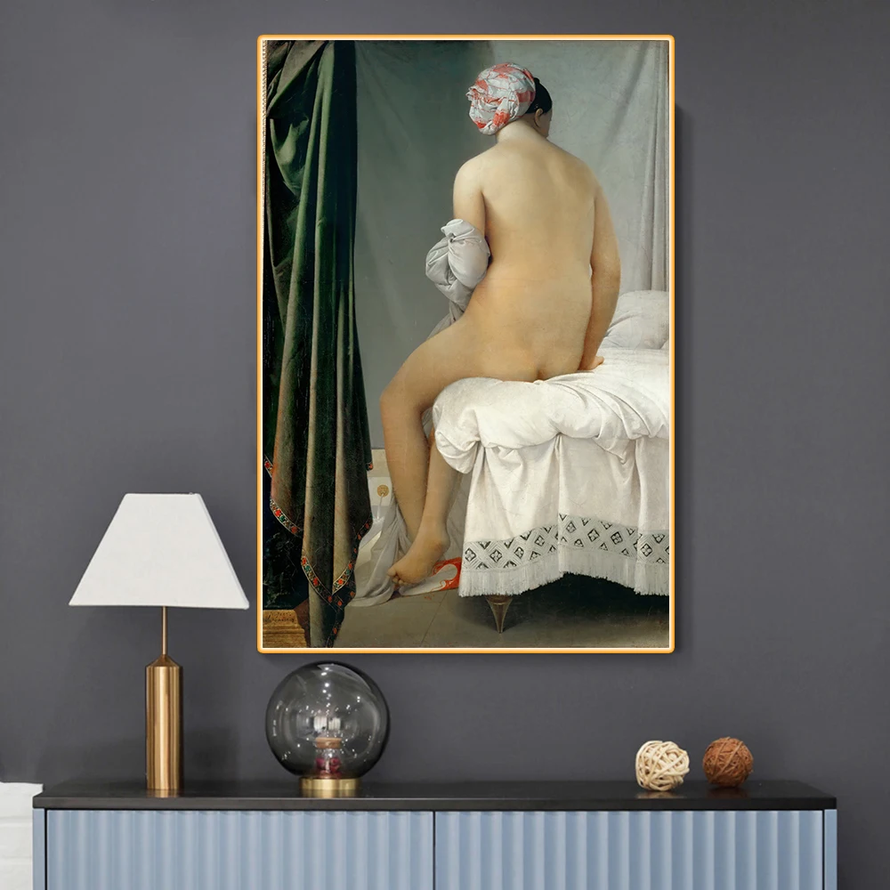 Citon Ingres《The Bather kohta Valpincon》Lõuendil õlimaal maailmakuulsa Kunstniku Pilt Kaasaegne Seina Art Decor Kodu Kaunistamiseks 3