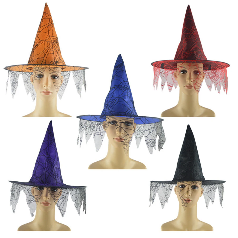 Hot Müük Halloween Cosplay Kostüüm Teenetemärgi Müts Headdress Dance Party Nõid Kõrvits Müts Kingitus Maskeraad Lindi Nõustaja 4
