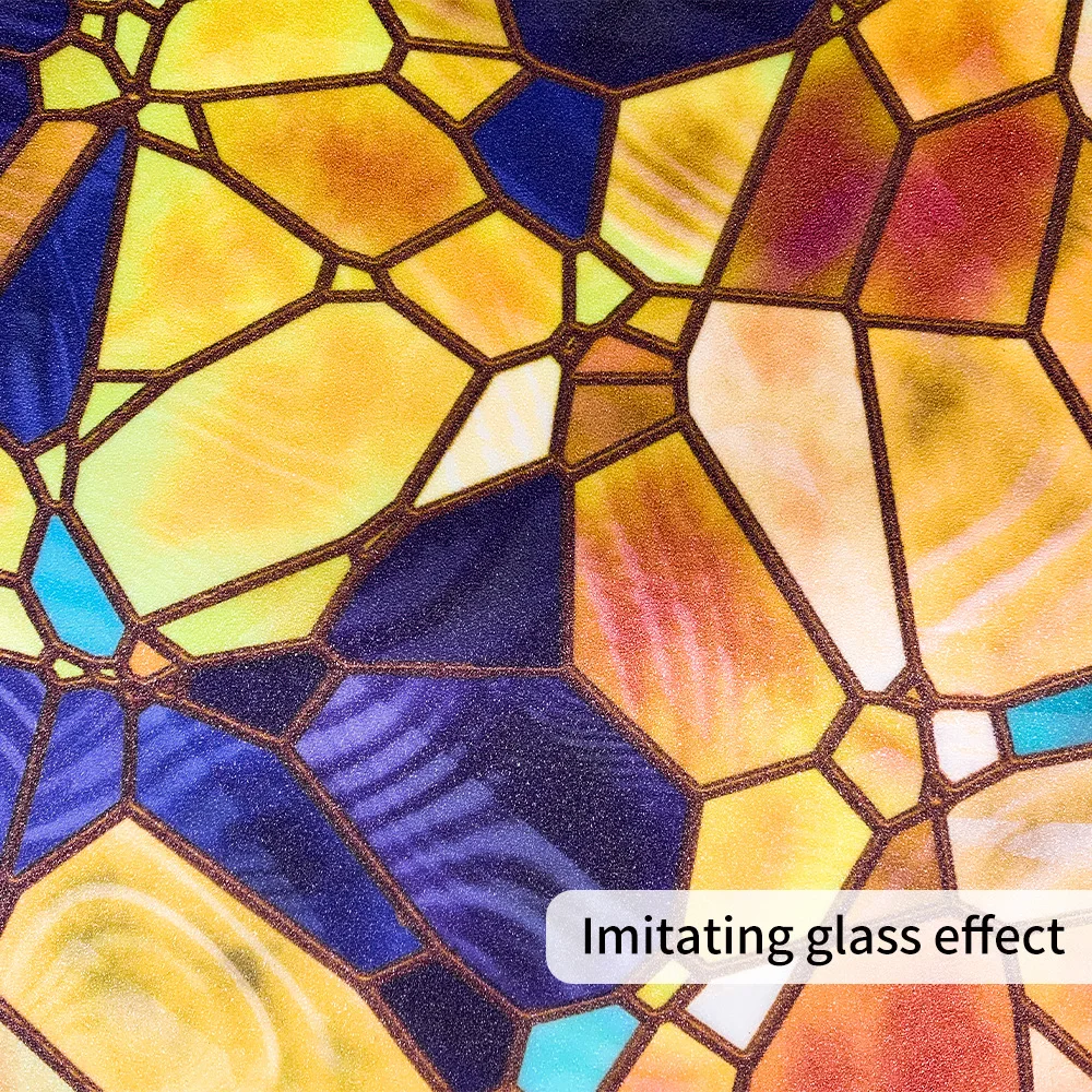 Värv munakivisillutisega Staatiline klammerduma klaas, kile elutoa akna klaas Anti UV kile Ukse akna Decor PVC kleebis Liimi-tasuta 3