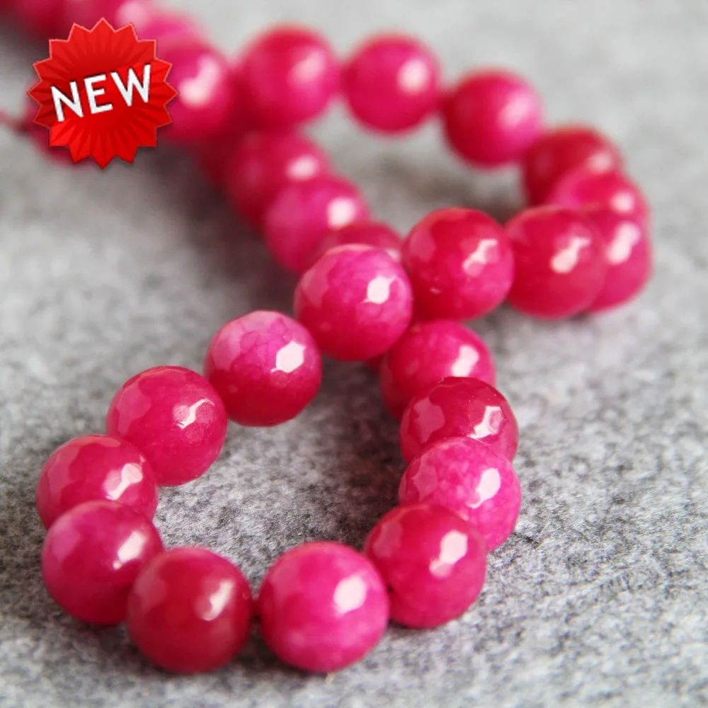 Näiteks Kaelakee&Käevõru 12mm Naturaalne Roos Punane Chalcedony Helmed Ring Lihvitud DIY Beads Kivi Ehted Lahti Varuosade 15inch 0
