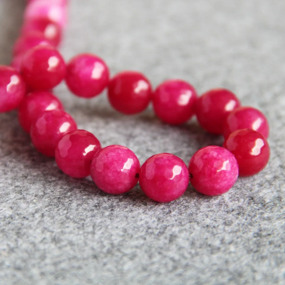 Näiteks Kaelakee&Käevõru 12mm Naturaalne Roos Punane Chalcedony Helmed Ring Lihvitud DIY Beads Kivi Ehted Lahti Varuosade 15inch 1