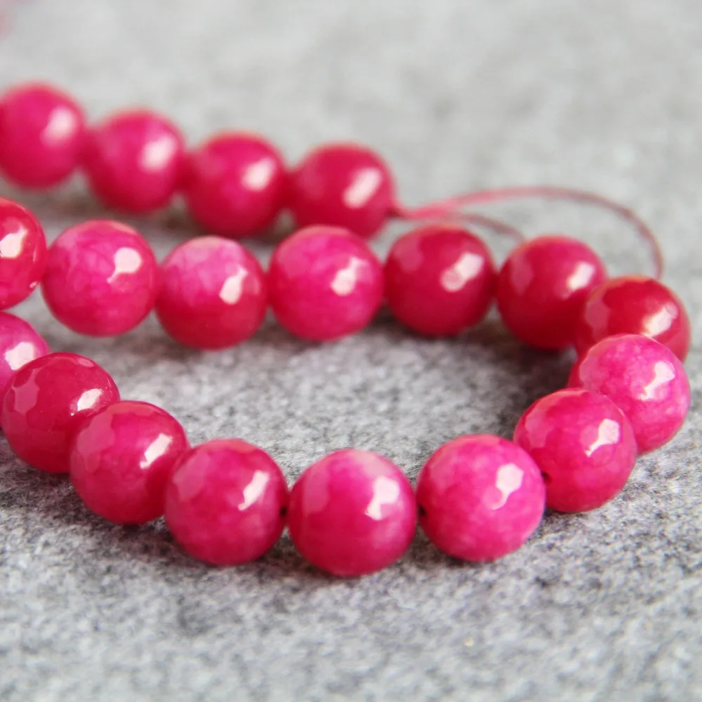 Näiteks Kaelakee&Käevõru 12mm Naturaalne Roos Punane Chalcedony Helmed Ring Lihvitud DIY Beads Kivi Ehted Lahti Varuosade 15inch 3