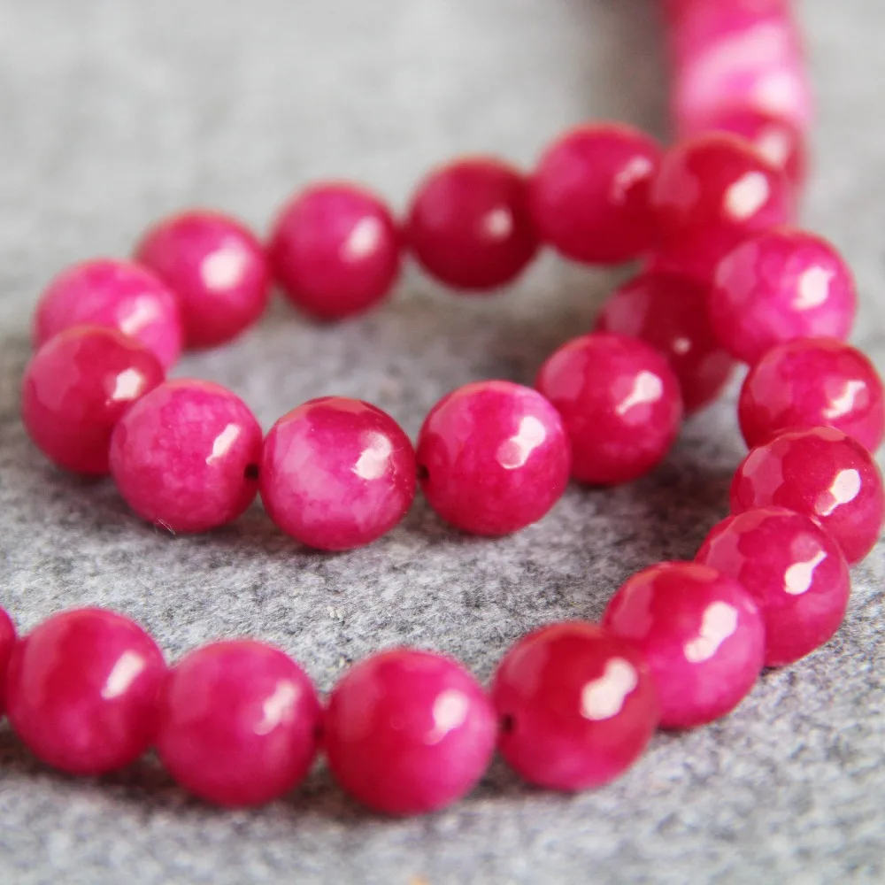 Näiteks Kaelakee&Käevõru 12mm Naturaalne Roos Punane Chalcedony Helmed Ring Lihvitud DIY Beads Kivi Ehted Lahti Varuosade 15inch 4