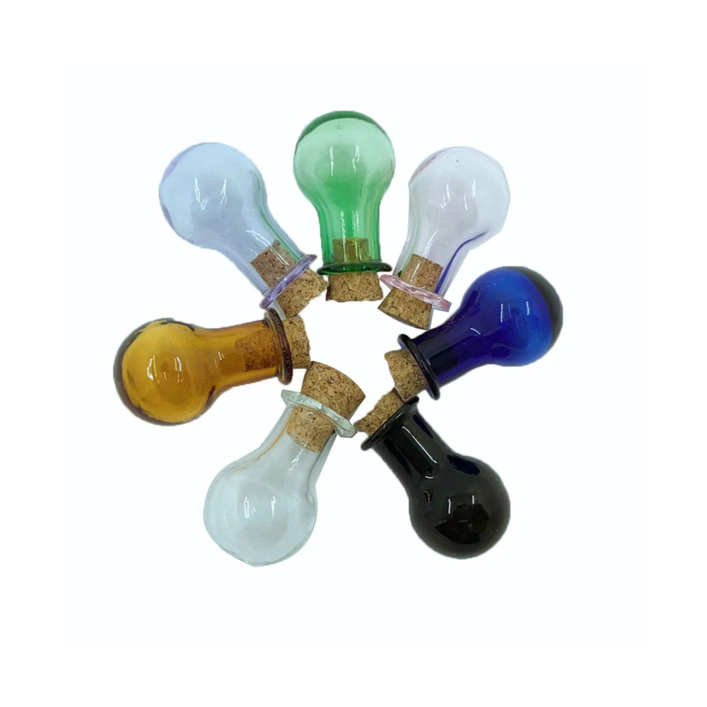 7tk 2ml Väike Lamp Pirn Kuju Klaasist Kaunistused Erinevat Värvi, Kunsti ja Käsitöö Viaali Parfüümid, kes Soovivad Reisida All Pudelid 4