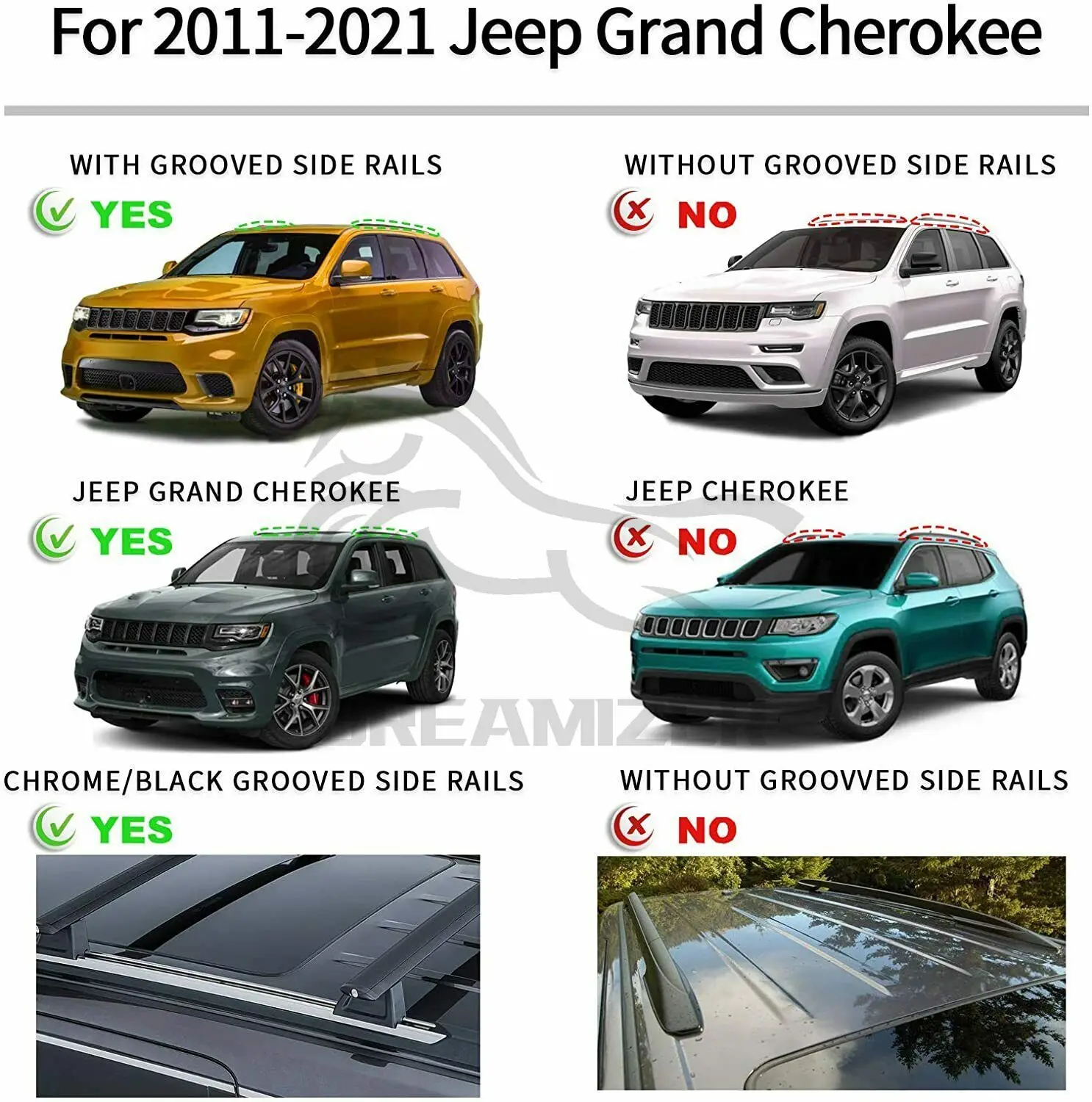Katuse Rööpad Autod Joone Katuseraamid Pakiraamid Asendaja Jeep Grand Cherokee 2011-2021 2020 2
