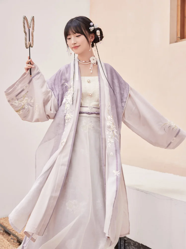 Hanfu Riided Hiina Festival Mid-Autumn Klassikalised Kostüümid Song Dynasty Naine Elegantne Lilla Kleit Tikitud Hanfu DQL7546 3