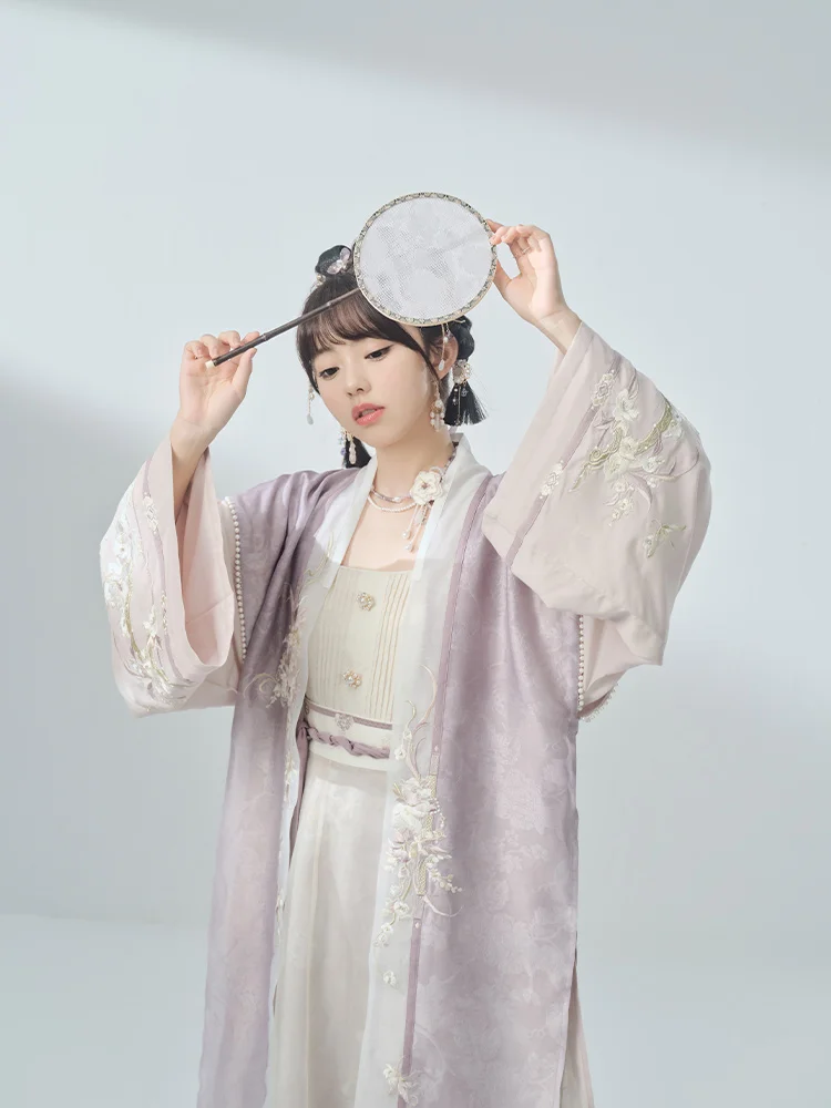 Hanfu Riided Hiina Festival Mid-Autumn Klassikalised Kostüümid Song Dynasty Naine Elegantne Lilla Kleit Tikitud Hanfu DQL7546 4