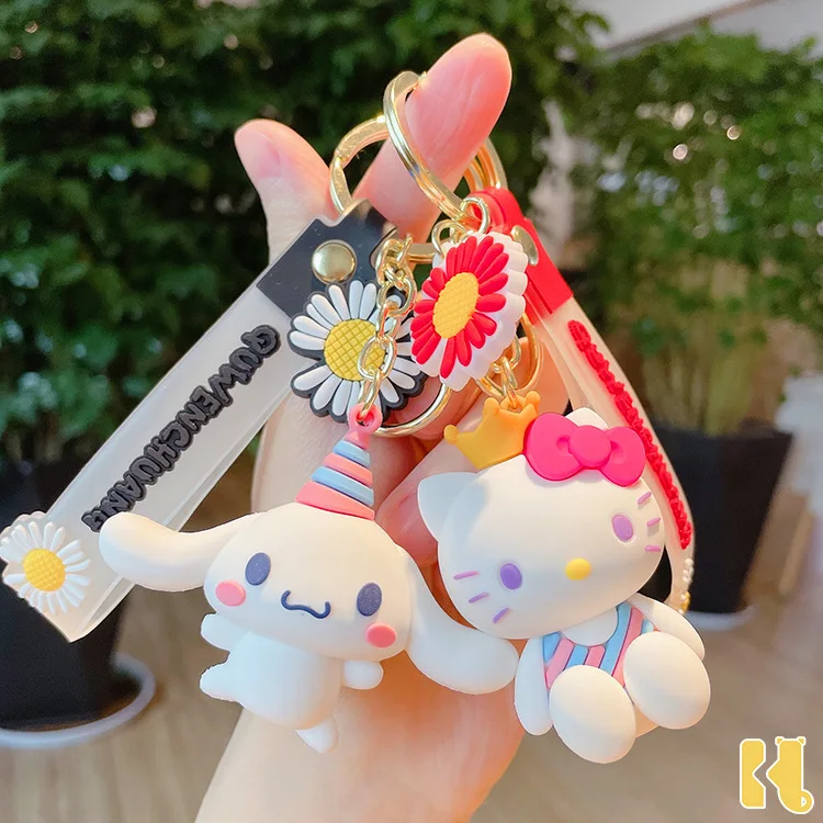 2022 Kawaii Sanrio Anime, Joonis Hello Kitty Kuromi Minu Meloodia Cinnamoroll Daisy Võtmehoidja Daam, Kott, Seljakott Mood Decor Mänguasjad 1