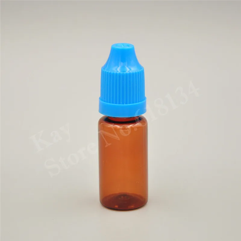 Hulgimüük Free shipping Tühi Pudel Amber PET 10ML Plastikust Tilguti Pudelid Kruvi Metallist Nõel Kork 1