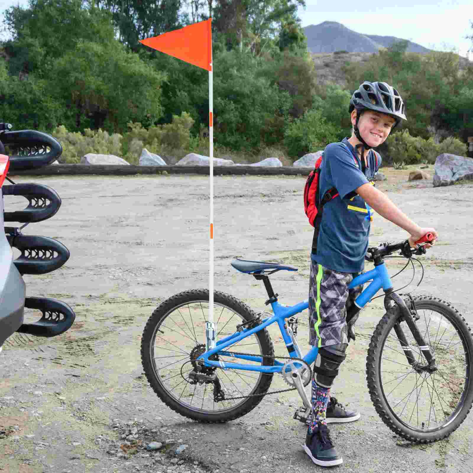 Lipu Bike Safetypole Lipud Bracket Haagise Paigaldus Omanik Jalgrattasõit Lapsed Tsükli Ekraan Visibilityadjustable Saba Lipuvarda 1