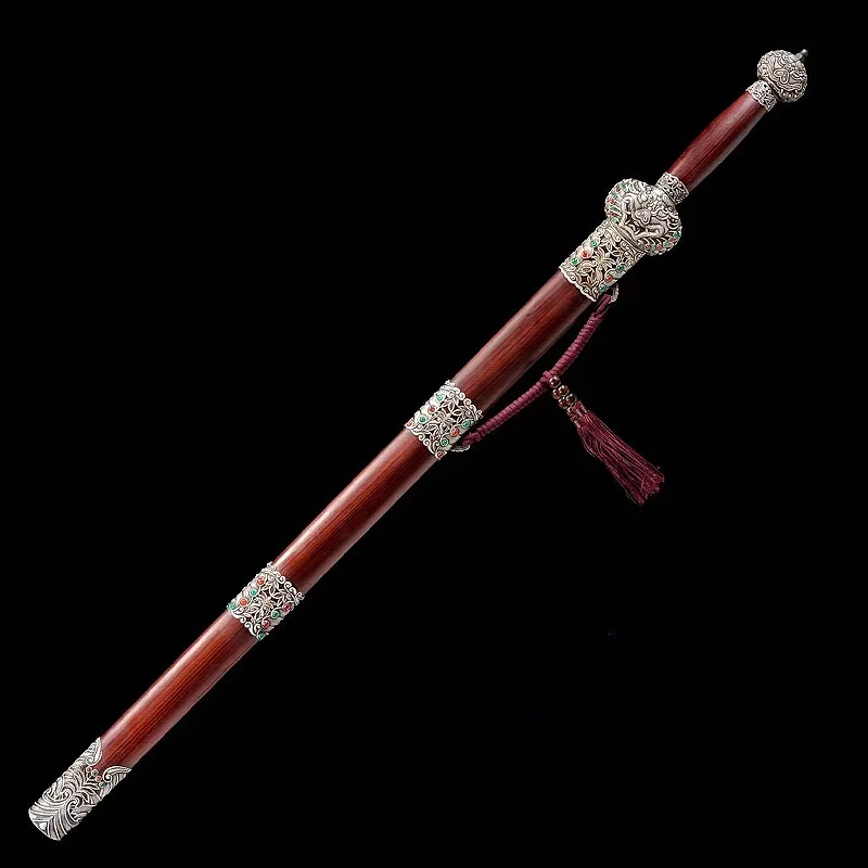 Kodu Kaunistamiseks Mõõgad Hiina Traditsiooniline Kingitus, mis on tehtud kõik hõbedast ja on paigaldatud nii Ebony puidust scabbard 1
