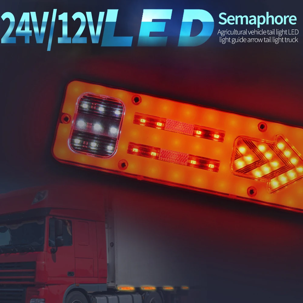 2tk 24V LED-Car-Auto Saba Hele suunatuli Dünaamilised Tagumised Piduri Vastupidine Signaal Lamp, Haagis, Buss Camper Caravan Auto Tarvikud 3