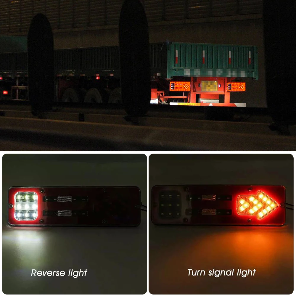 2tk 24V LED-Car-Auto Saba Hele suunatuli Dünaamilised Tagumised Piduri Vastupidine Signaal Lamp, Haagis, Buss Camper Caravan Auto Tarvikud 4