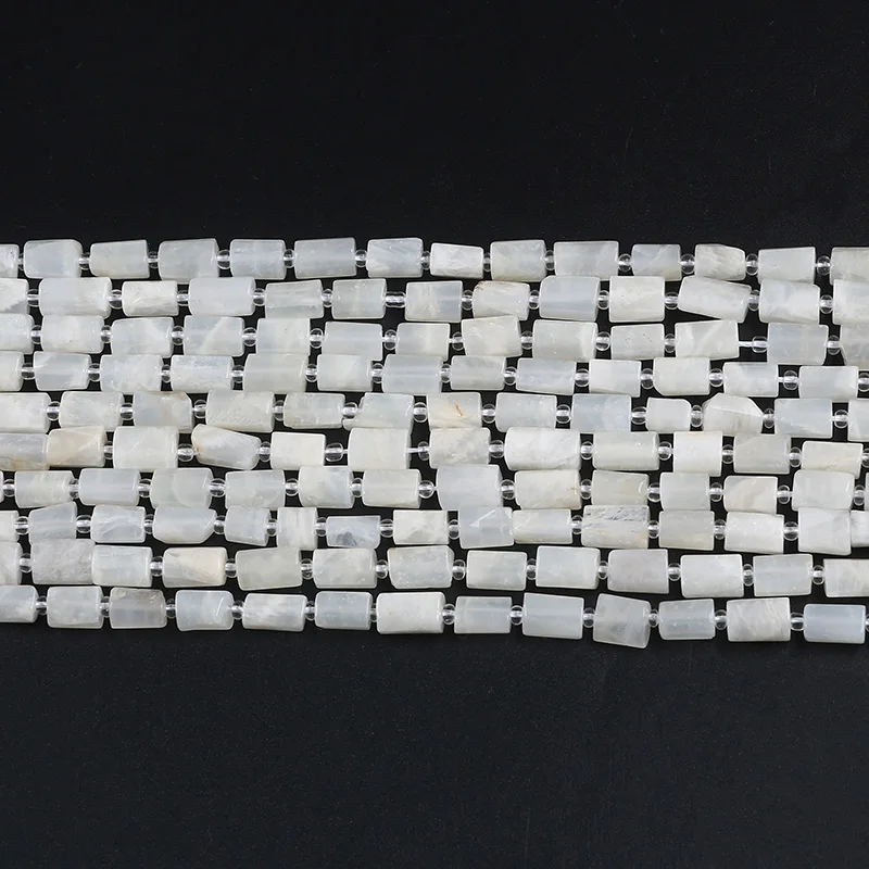 Looduslik valge kuukivi 6X10mm nelinurkne lõigatud vaadis lahti stone beads 0