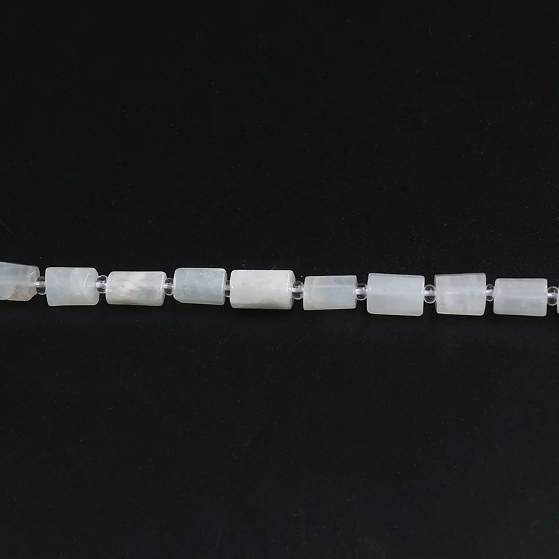 Looduslik valge kuukivi 6X10mm nelinurkne lõigatud vaadis lahti stone beads 4