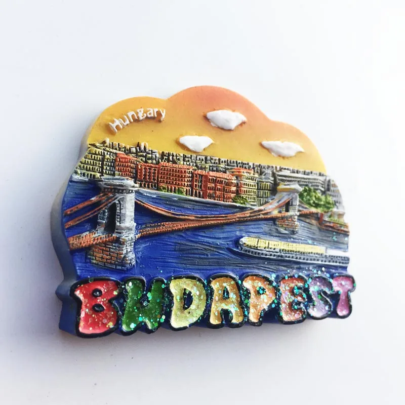 QIQIPP Ungaris Budapestis parlamendihoone Chain Bridge Raamat Rulli Turistidele Suveniiride Magnet Kleebis Külmkapi Magnet 1