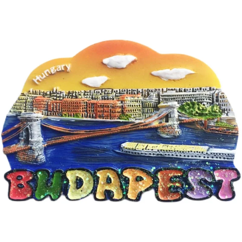 QIQIPP Ungaris Budapestis parlamendihoone Chain Bridge Raamat Rulli Turistidele Suveniiride Magnet Kleebis Külmkapi Magnet 4